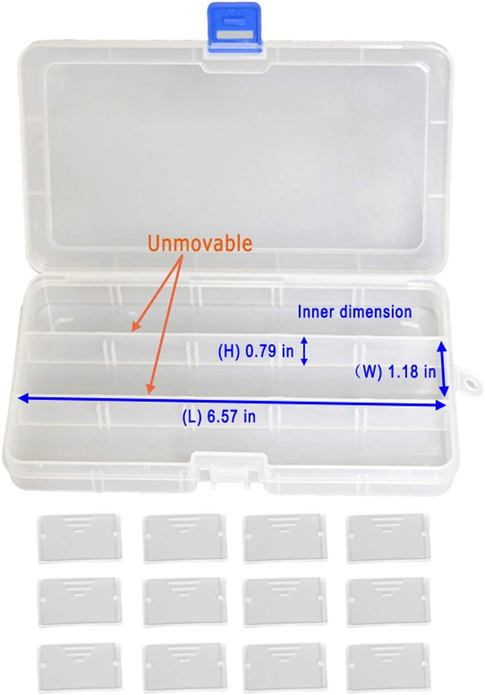 6 Pack Plastic Bead Organizer Storage Box with Compartments Containers with  Adjustable Dividers Clear Storage Box for Earring Jewelry Beads Fishing  Sewing Craft Supplies, 15 Grids