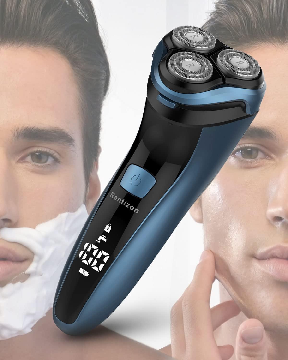 3D Mens Electric Shaver with Popup Trimmer Rechargeable & Waterproof