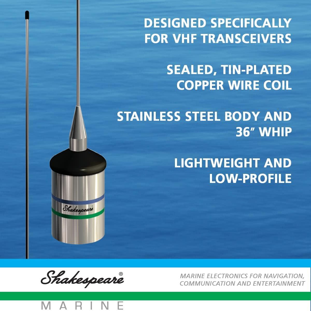 Shakespeare 5241R Low Profile 3' VHF Marine Antenna Standard