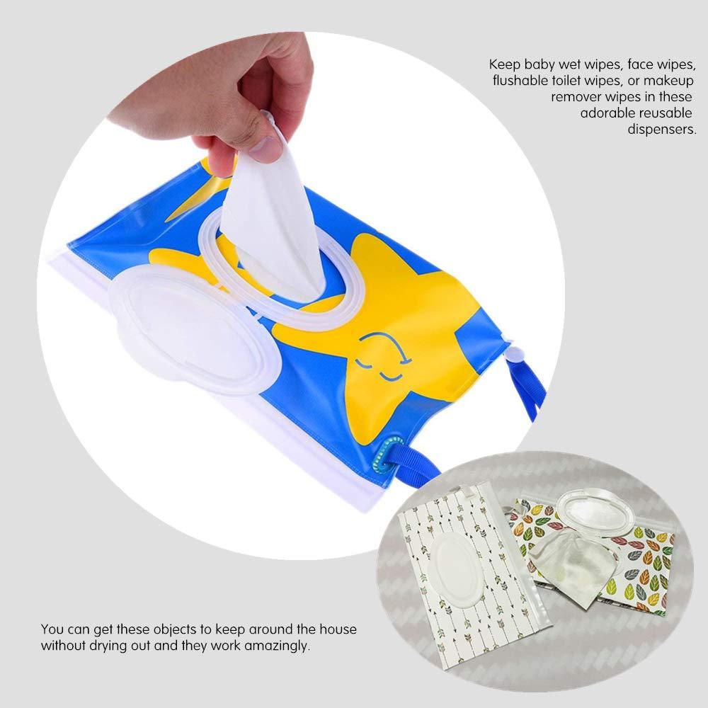 Porta Salviette Umide Per Bambini - 2 Pezzi Riutilizzabili Per Viaggio E Casa - Nero/Blu - Foto 10