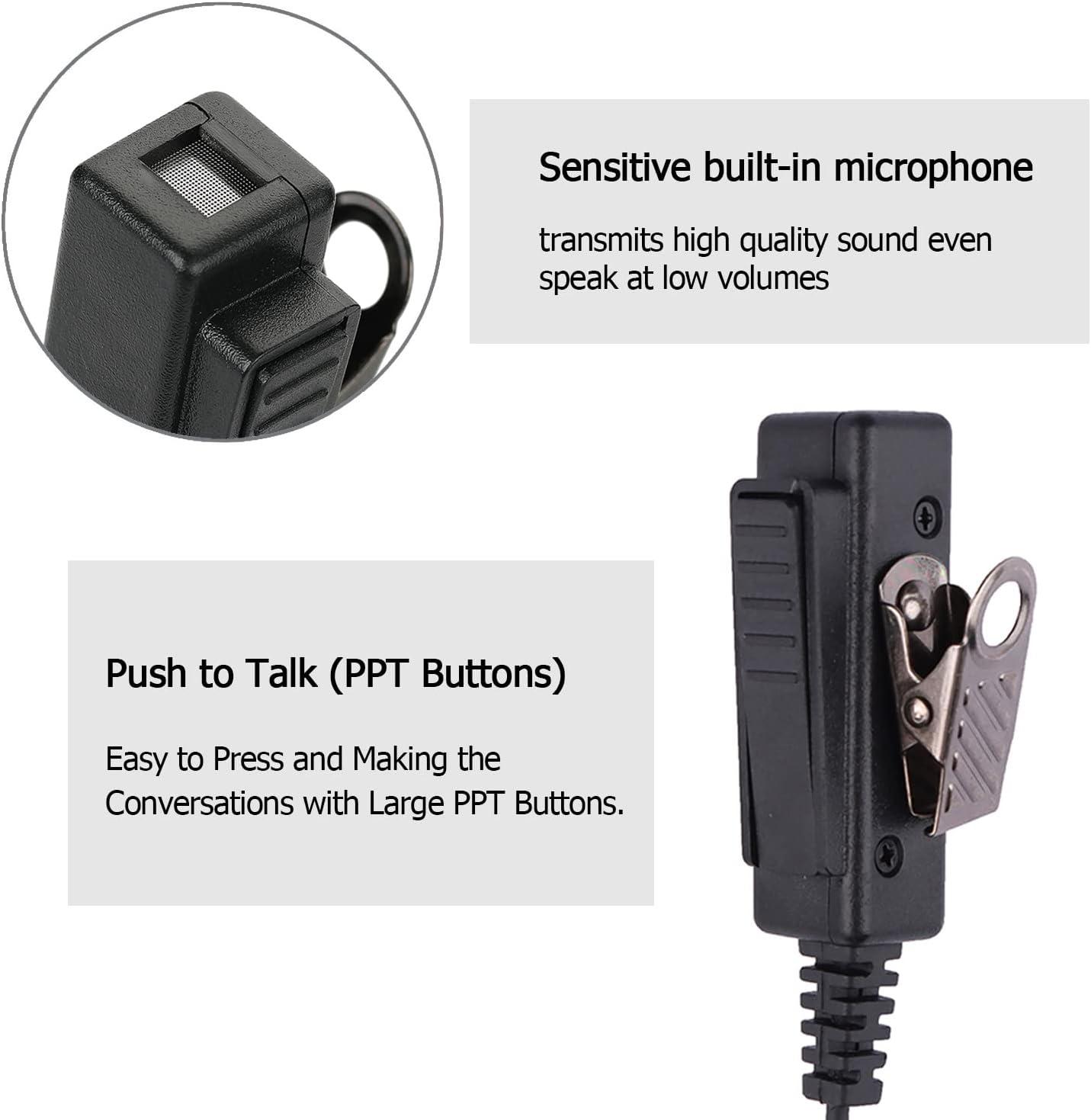 HYS Walkie Talkie D Sahpe Headset with In-line PTT/Mic for Motorola Mag