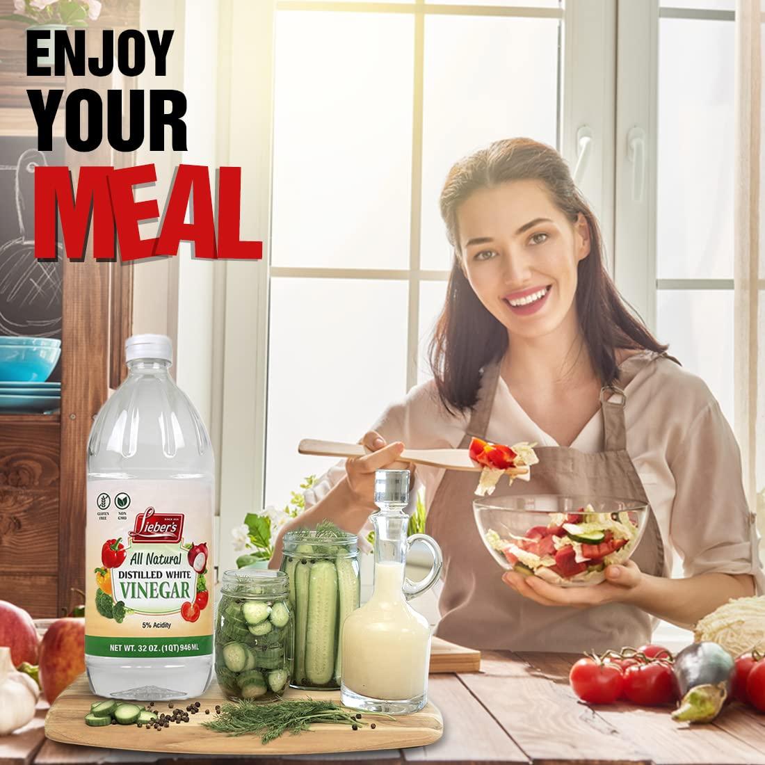 Organic Liebers White Vinegar 32oz Pack of 2 NonGMO, GlutenFree All