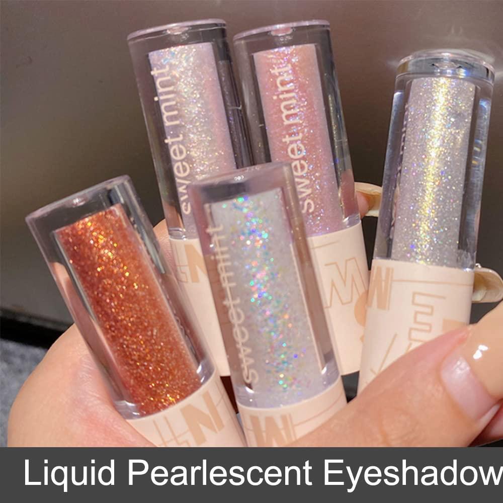 4 Colors Liquid Glitter Eyeshadow Eyeliner Eye Makeup Sticks.Waterproof  Pink Golden Liquid Sparkle Eye Shadow Eyelid.Quick-Drying glitter sombra de  ojos 4-glitter