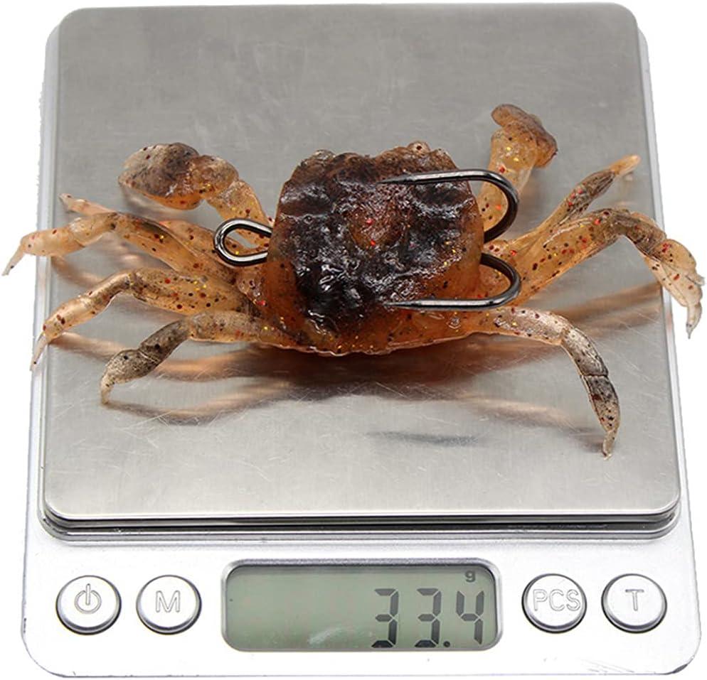 3Pcs Crab Bait 3D Simulation Crab Soft Lures with Sharp Hooks