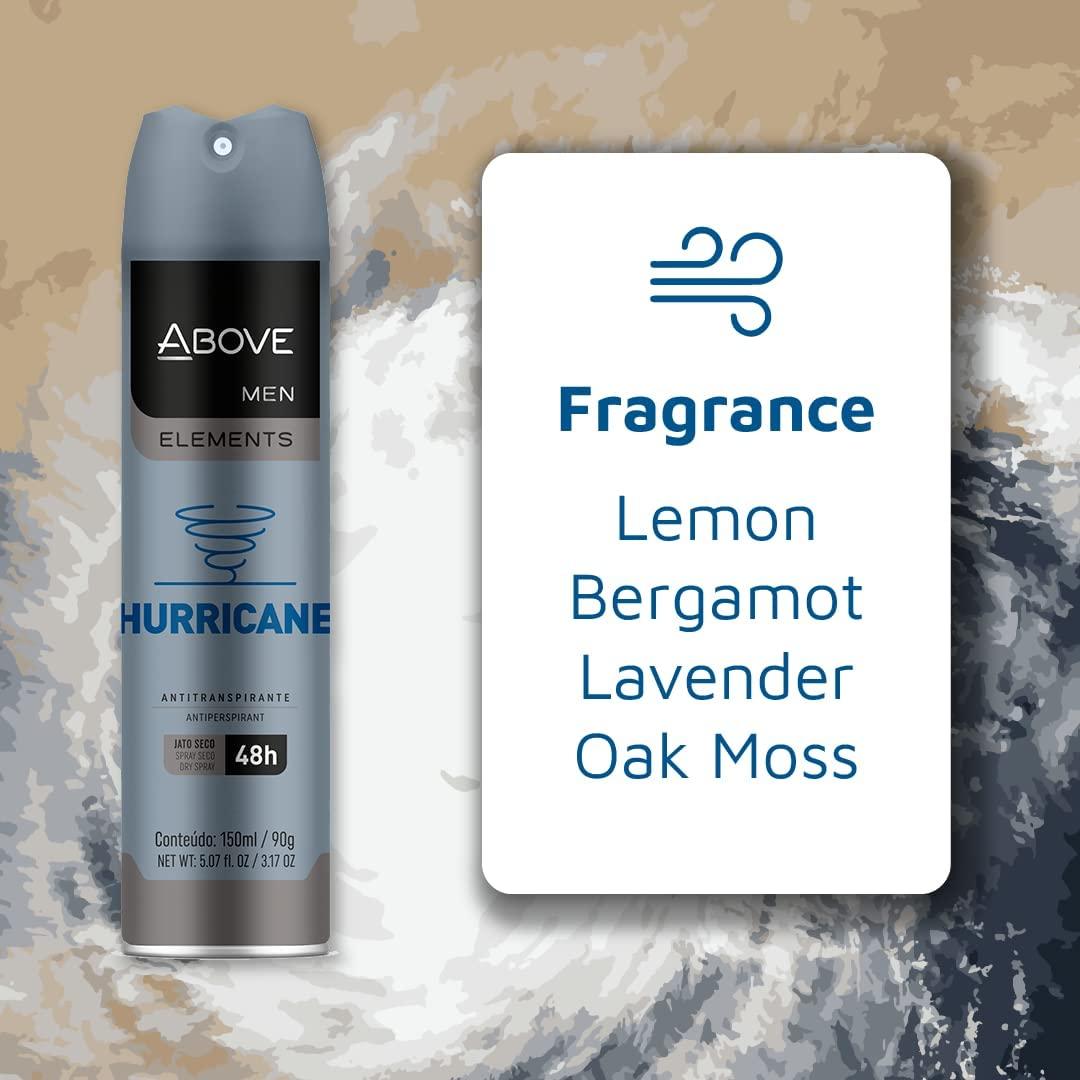 Above Spray Deodorant for Men (Hurricane) 48 Hour Deodorants