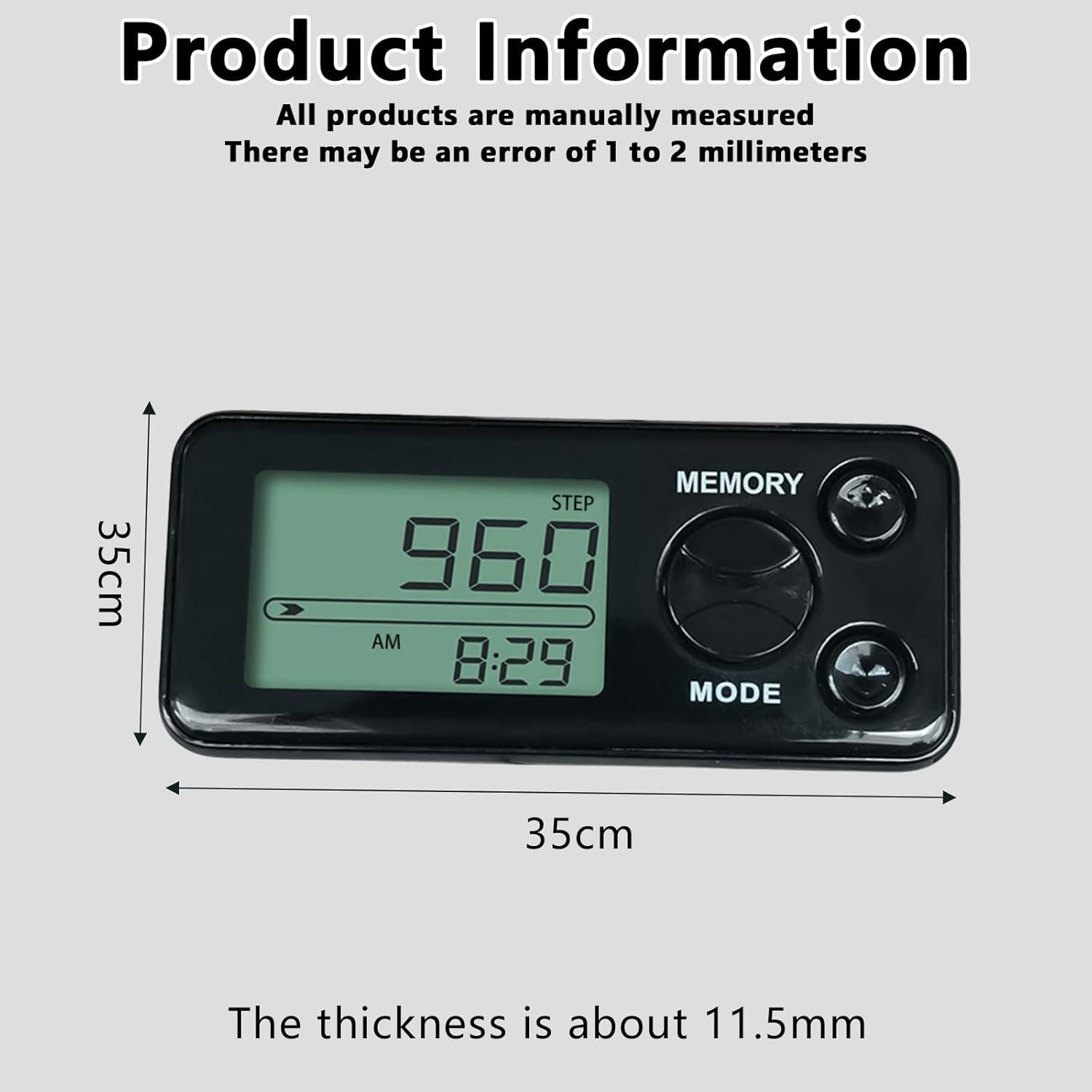 Delamiya Exact Pedometer Simple 3D Step Counter for Men Women