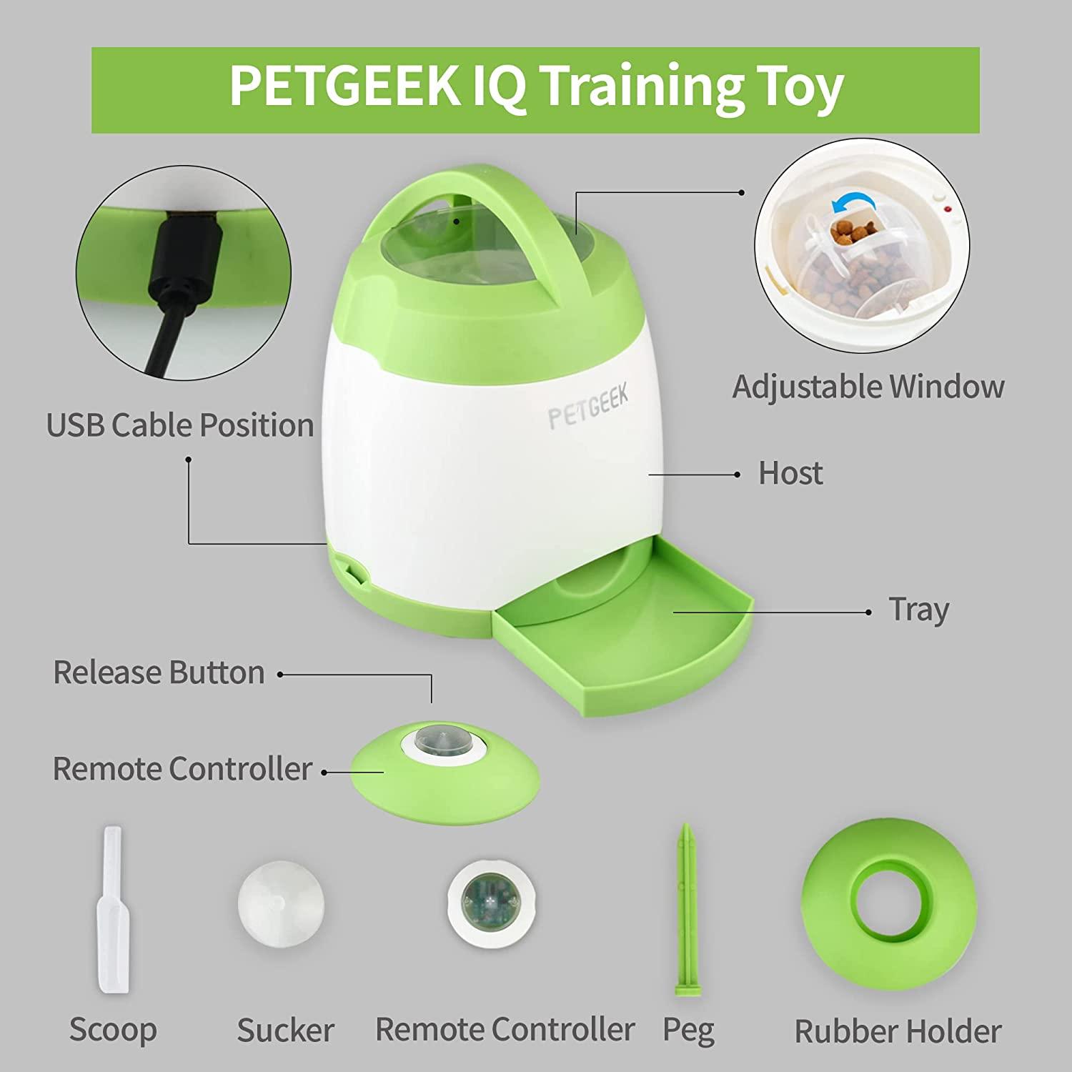 PETGEEK petgeek interactive dog treat ball, automatic treat dispensing dog  toys slow feeder, electronic dog puzzle toys for iq traini