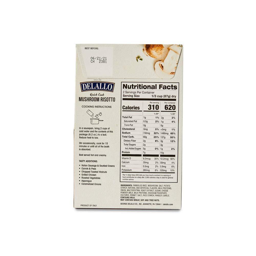 DeLallo Quick-Cook Mushroom Risotto - Pack of 3 | Ready in Minutes ...