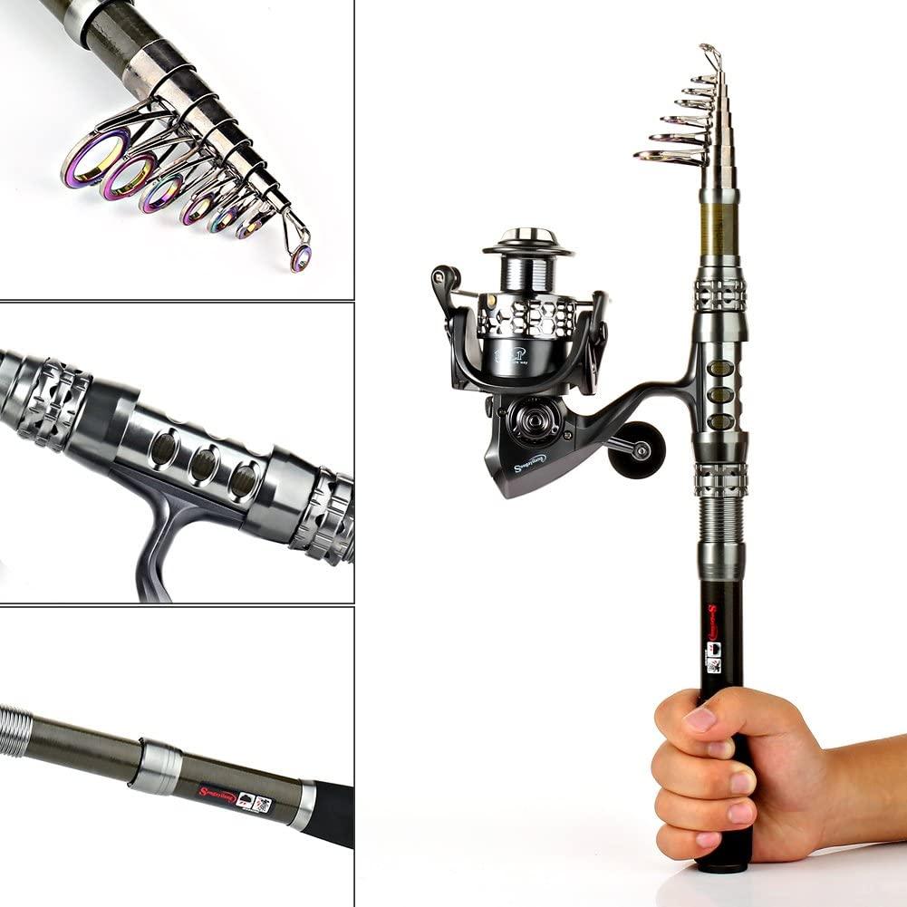 Fishing Rod and Reel Portable Telescopic Fishing Pole Spinning