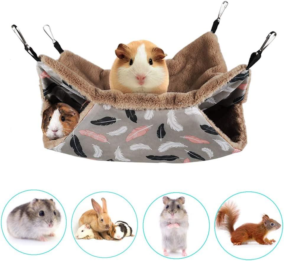 Small Pet Cage Hammock 2 Tier Hanging Bed for Small Animals Pet