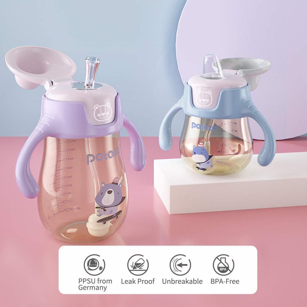 POTATO Sippy Cups For Toddlers with Straw Spill Proof PPSU Learner Cup