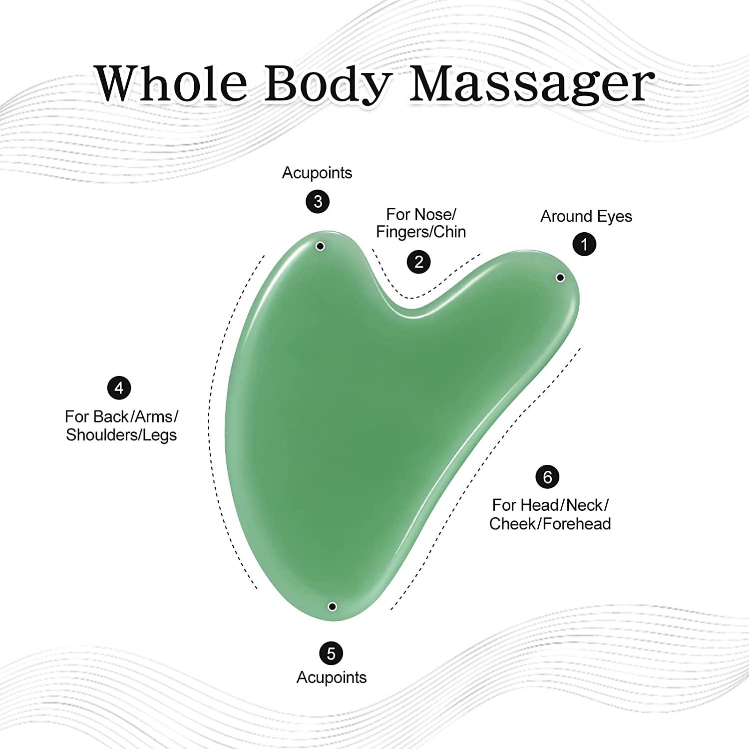 Rosenice Jade Stone Gua Sha Facial Tool for Face and Body Massage