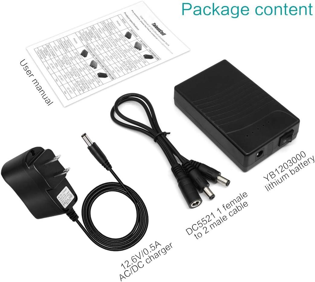 TalentCell Rechargeable 12V DC Output Lithium ion Battery Pack for