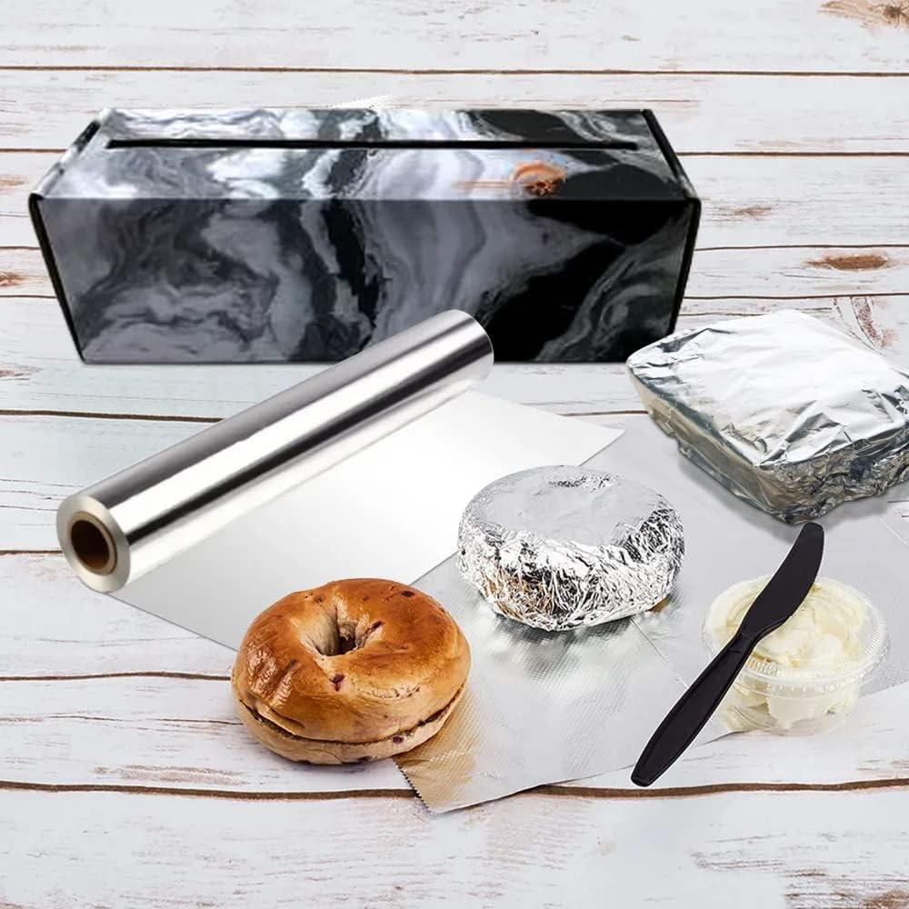 NonStick Aluminum Foil with Sliding Cutter Box, Aluminum Foil Wrap