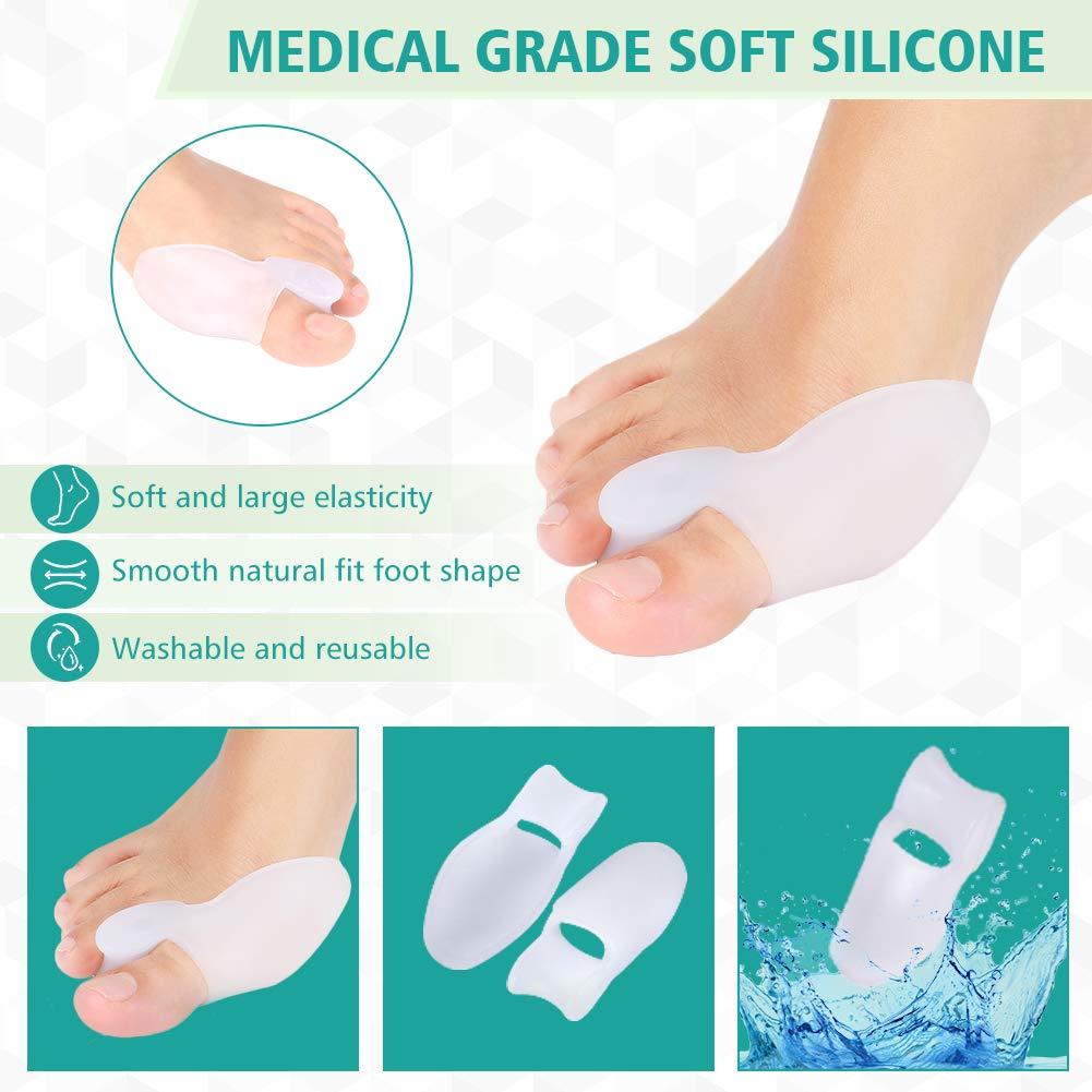 Toe Separators Hammer Toe Straightener 4 Pack Big Toe Spacers Gel Spreader Correct Crooked Toes