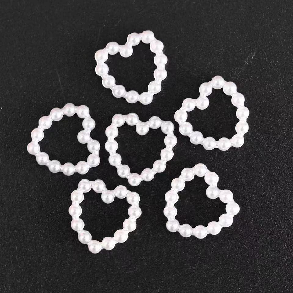 6Grids Hollow Heart Pearl Nail Charms White Pearl Round Flatback Rhinestone  Elegant Nail Part DIY 3D Nails Accessories SLS143 - AliExpress