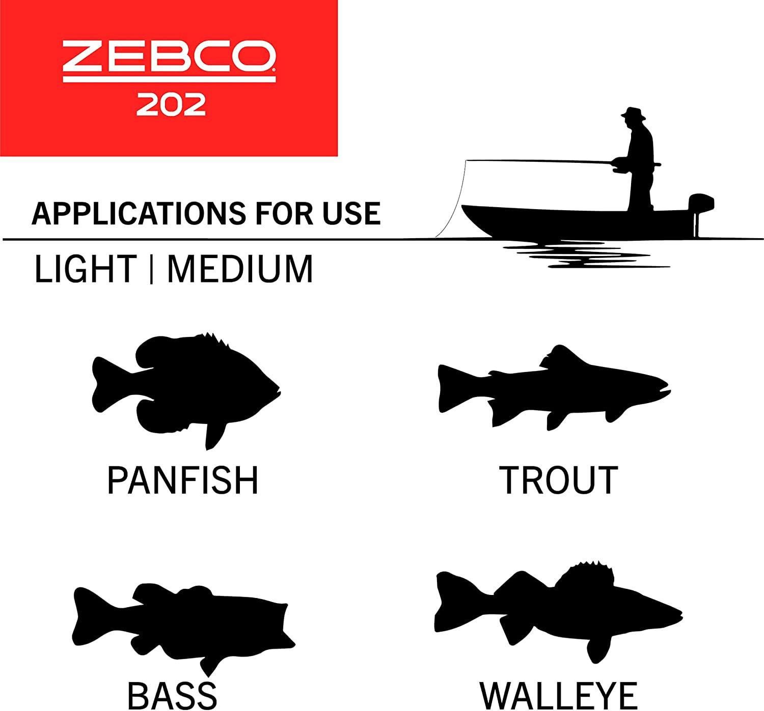 Zebco 202 Spincast Reel and Fishing Rod Combo 5-Foot 6-Inch 2-Piece Fishing  Pole Size 30 Reel Right-Hand Retrieve Pre-Spooled with 10-Pound Zebco Line  BlackRed - With 27pc Tackle