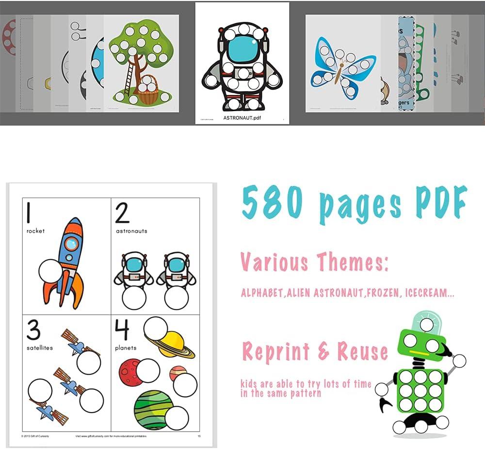 JORNERDN Dot Markers for Toddlers Kids 8 Colors WaterBased Non