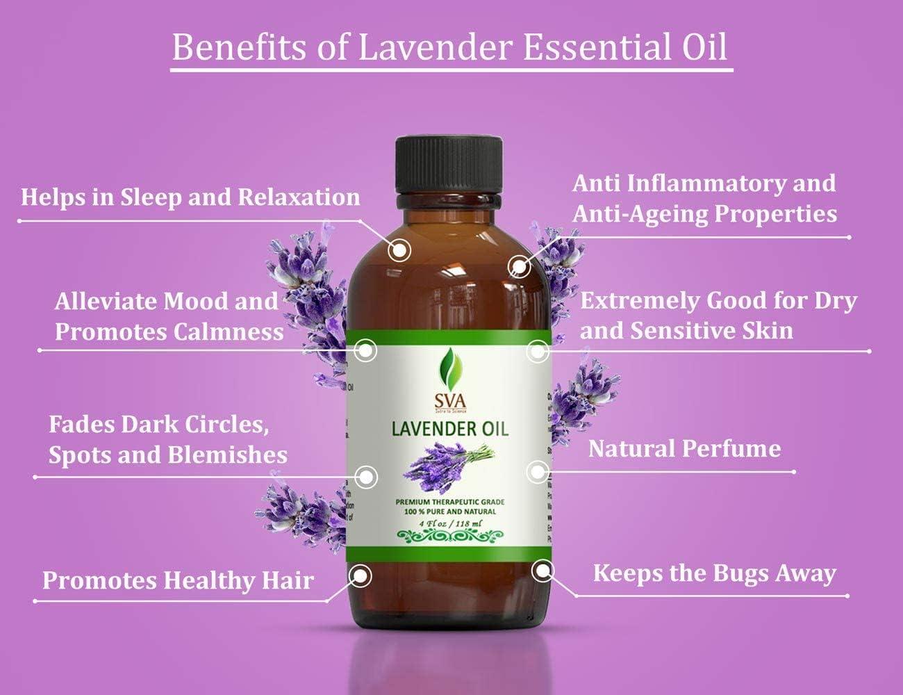 Pure Lavender Essential Oil 4oz - Relaxing Lavender Oil Essential Oil for  Diffuser Aromatherapy Sleep and Mood 
