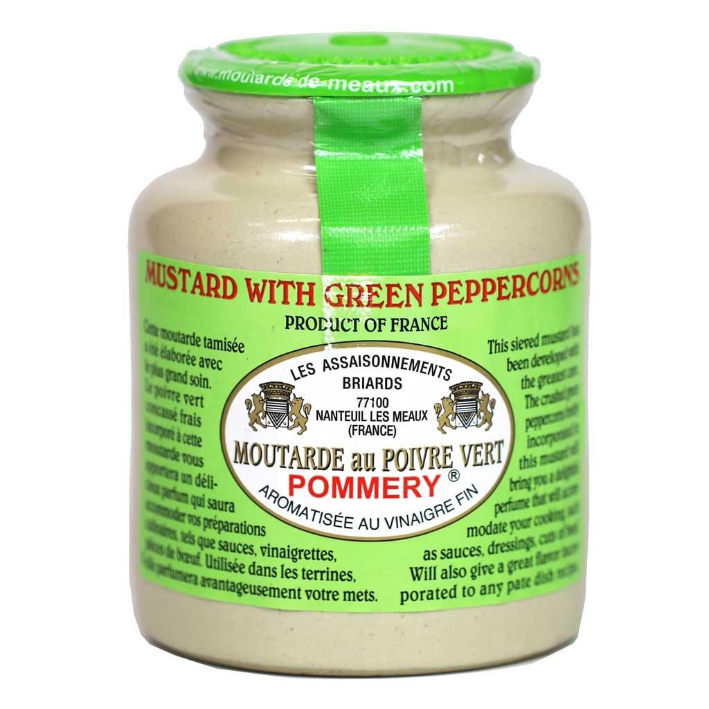 Pommery Gourmet Green peppercorn Mustard from France in crock 8.8oz 8