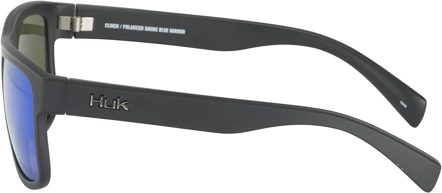 HUK, Polarized Lens Eyewear With Performance Frames, Fishing, Sports &  Outdoors Sunglasses (Clinch) Blue Mirror / Matte Black Medium/Large