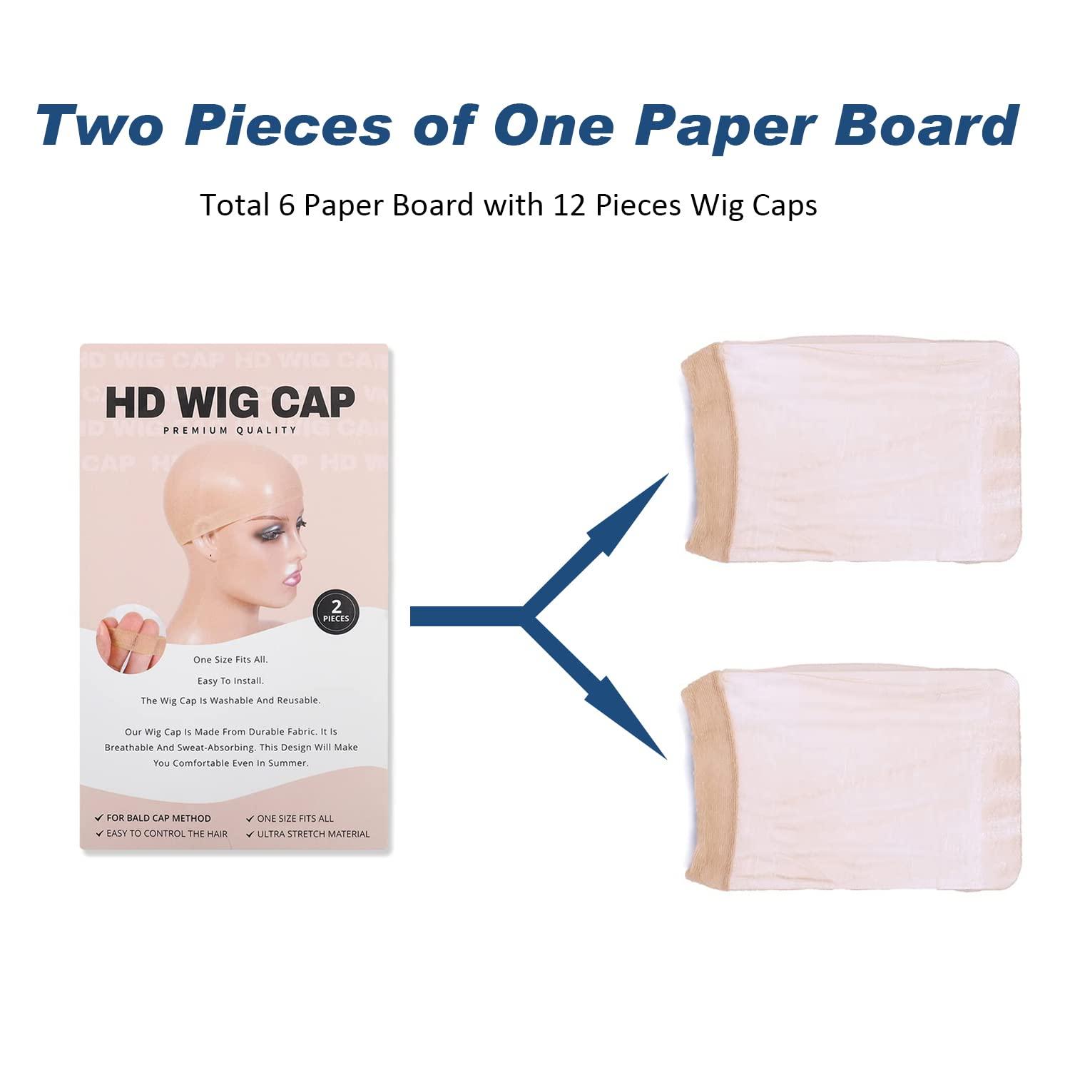 12 Pieces Stretchy Nylon Wig Caps for Women Lace Front Wig Bald