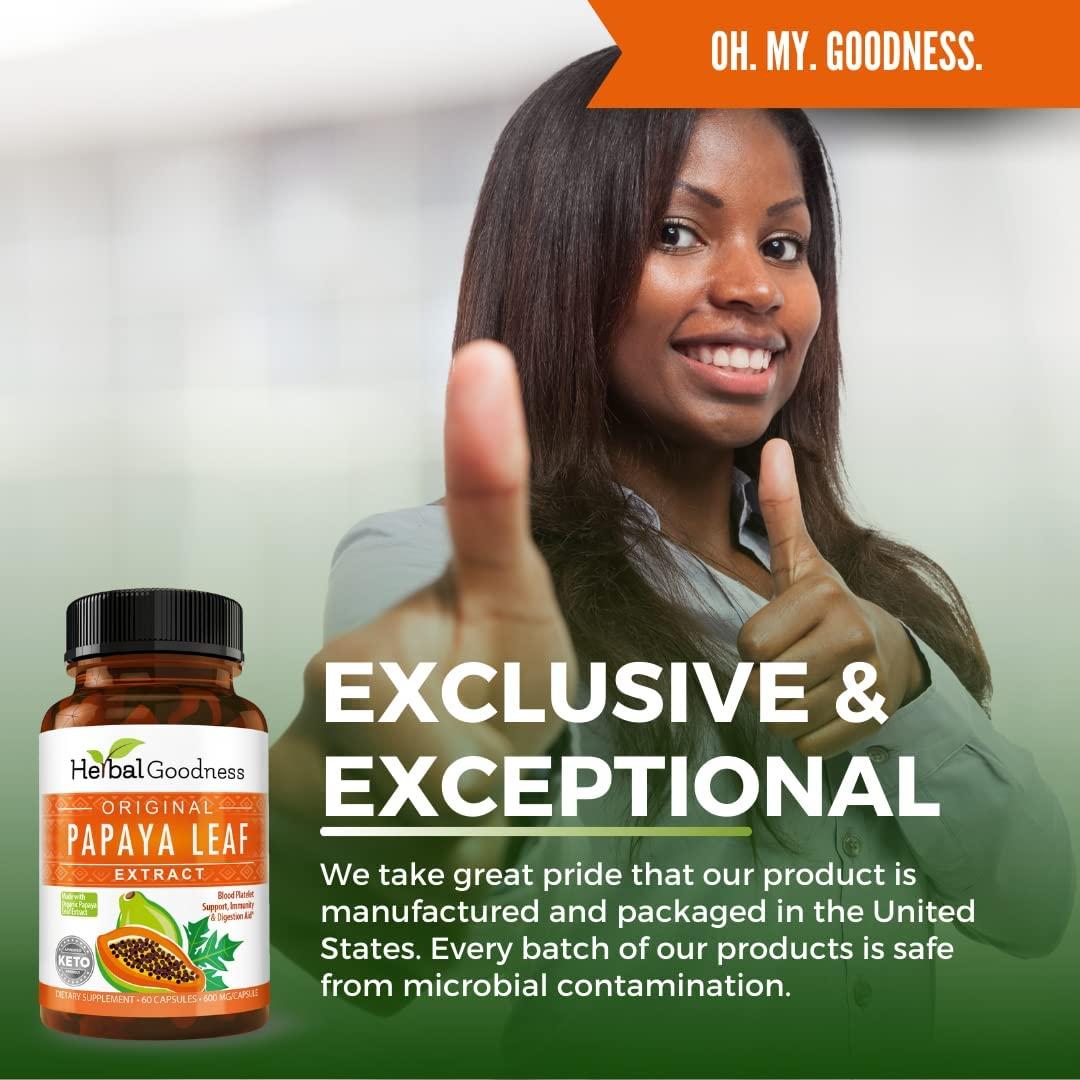 Papaya Leaf Extract Digestive Enzymes 10X Strength 60/600mg Veg