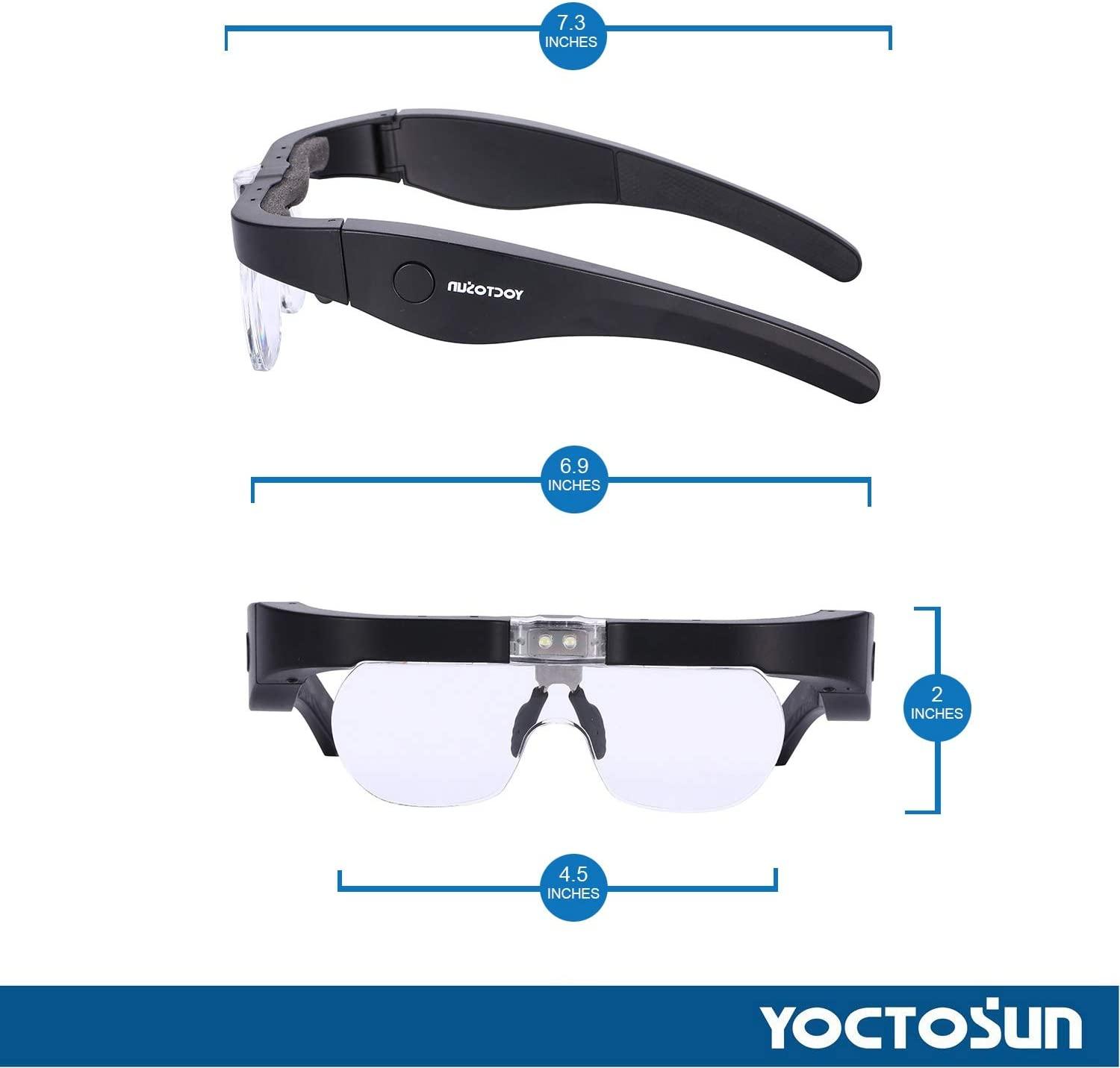 YOCTOSUN Magnifying Glasses with Light, Head Mount Magnifier 5 White