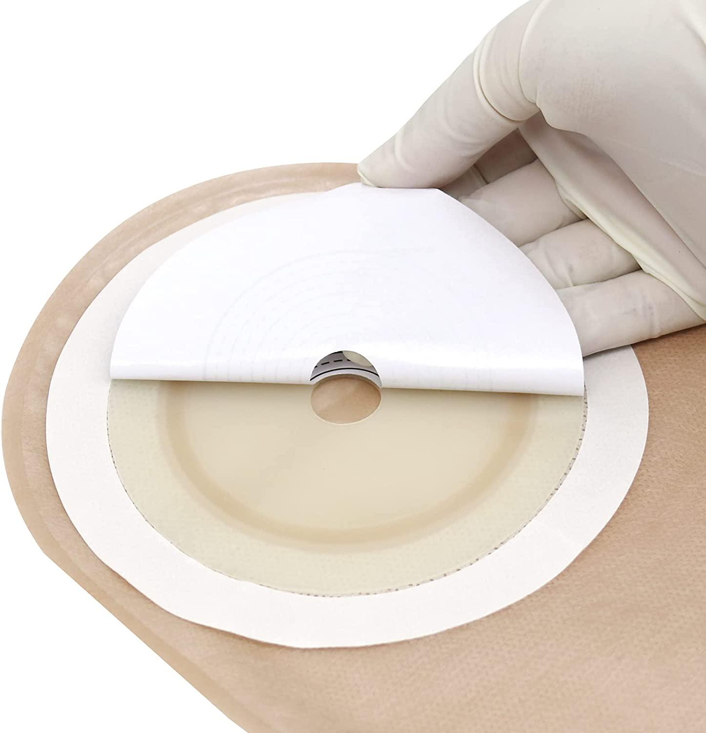 VARWANEO 20 PCS One-Piece Ostomy Pouch Barrier - Max Cut 15-60mm, Back ...