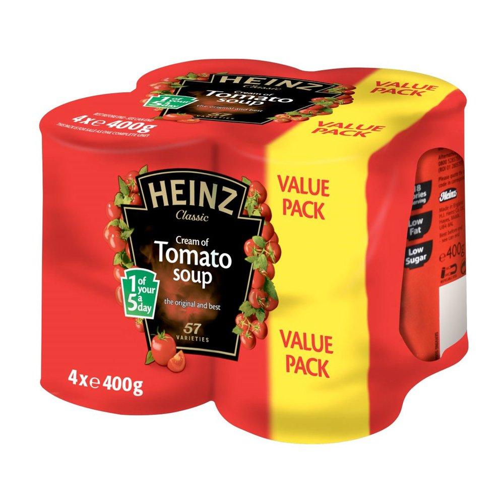 Heinz Cream of Tomato Soup 4 x 400g Delicious and Convenient Soup Packs