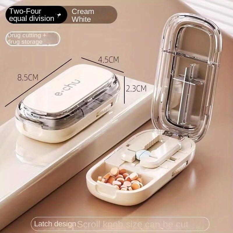 Adjustable Pill Cutter Splitter for Small & Large Pills - Accurate Cutting & Storage Solution | International Shipping Available | Buy Now with Express International Delivery | GoSupps.com