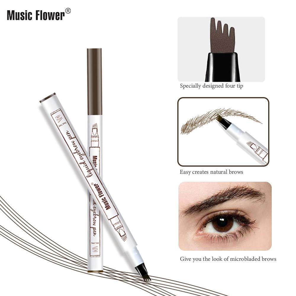 Eyebrow Pen,MoonKong 4 Point Eyebrow Pencil Waterproof Eye Brown Makeup