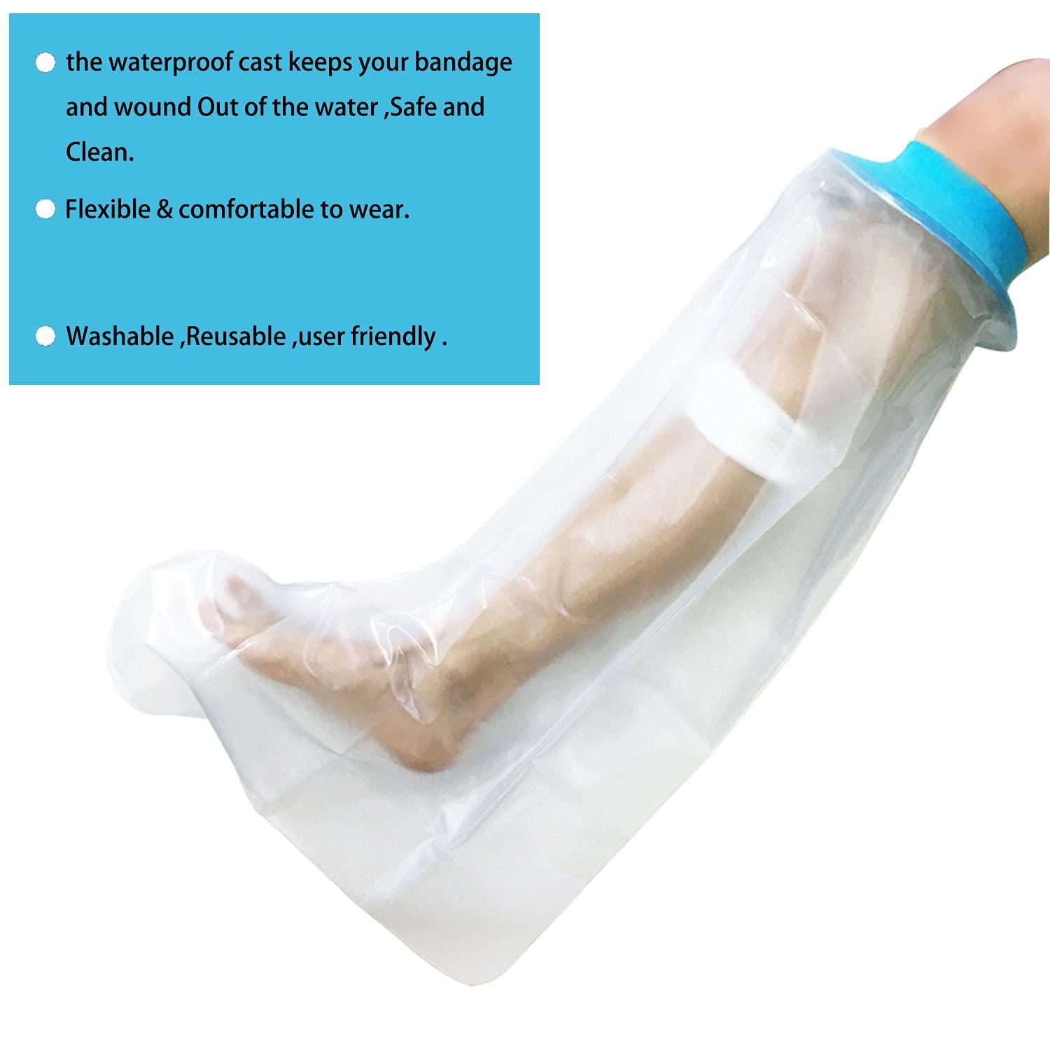 Leg Cast Covers for Shower Adult Waterproof Cast Protectors Full Leg