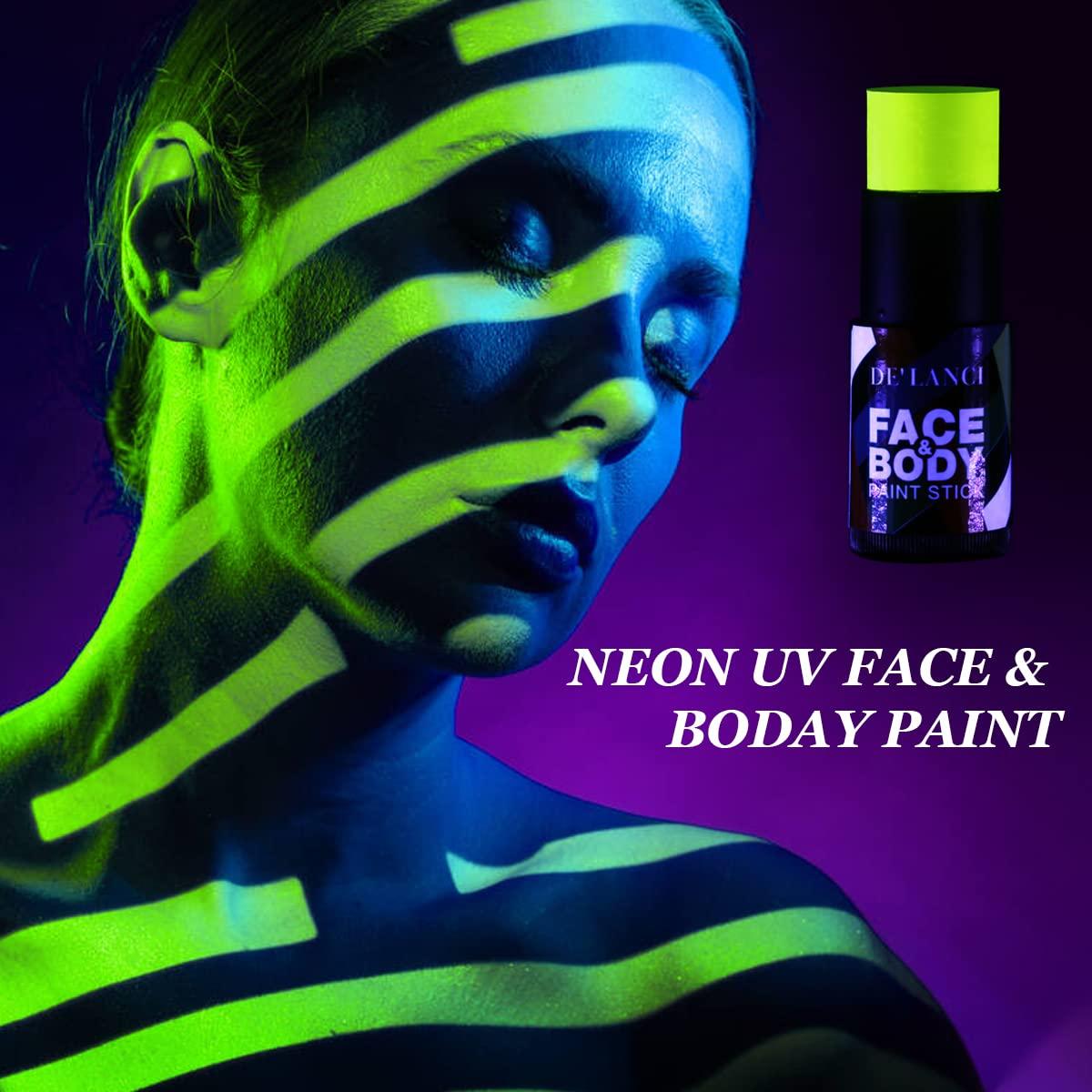 DE'LANCI Neon Yellow Face Paint Stick Cream Blendable Body Paint