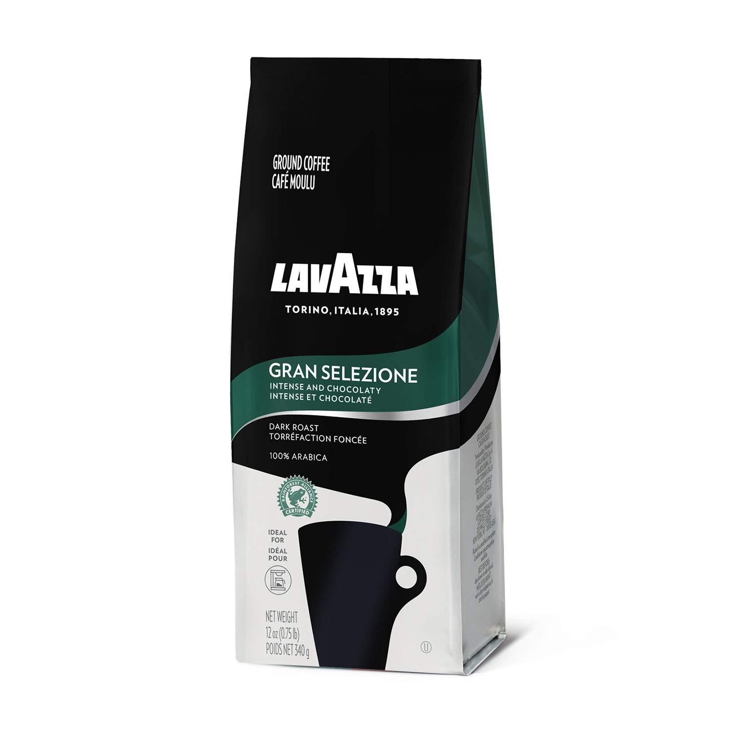 Lavazza Gran Selezione Ground Coffee Blend, Dark Roast, 12 oz Gran