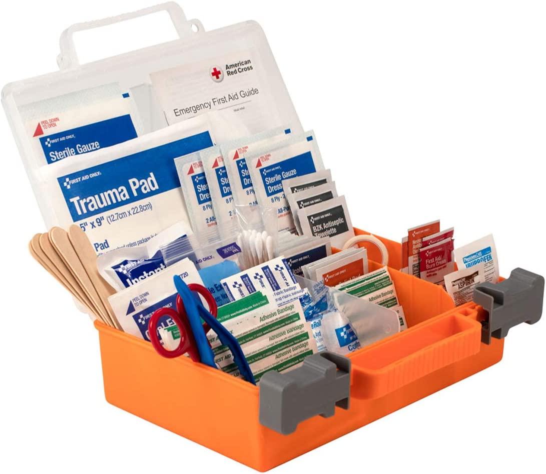190 Piece First Aid Kit Plastic Case Essential Emergency Medical