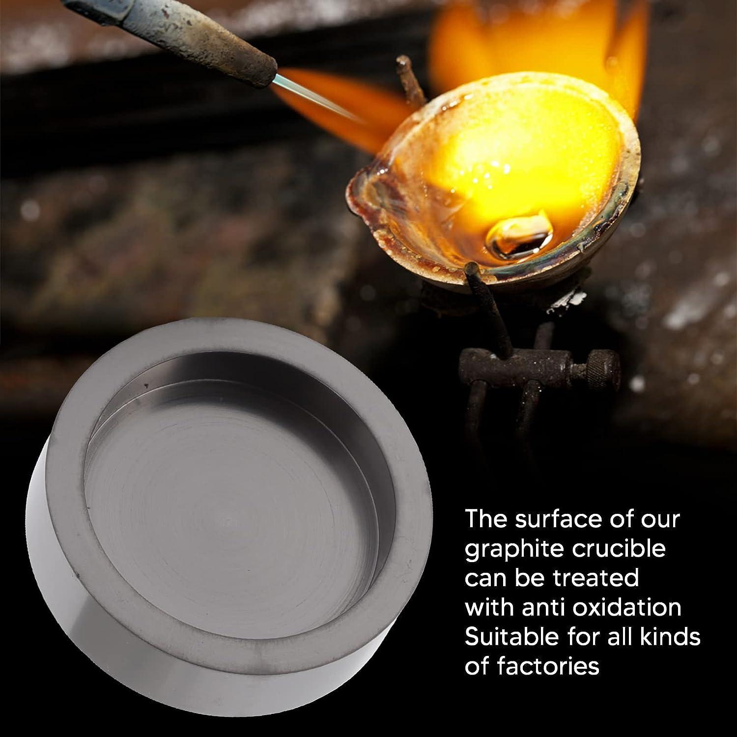 Brrnoo Casting Ingot Mold,Graphite Crucible Mold Round Shape Refining Gold Silver Graphite Ingot