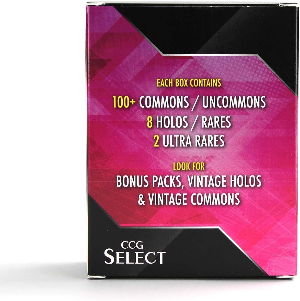 CCG Select Ultra Box - 100 Cards with 2 Ultra Rares + 8 Holo/Rare Cards | Pokemon Compatible | Buy Now with Express International Delivery | GoSupps.com CCG Select Ultra Box - 100 Cards with 2 Ultra Rares + 8 Holo/Rare Cards | Pokemon Compatible | Buy Now with Express International Delivery | GoSupps.com