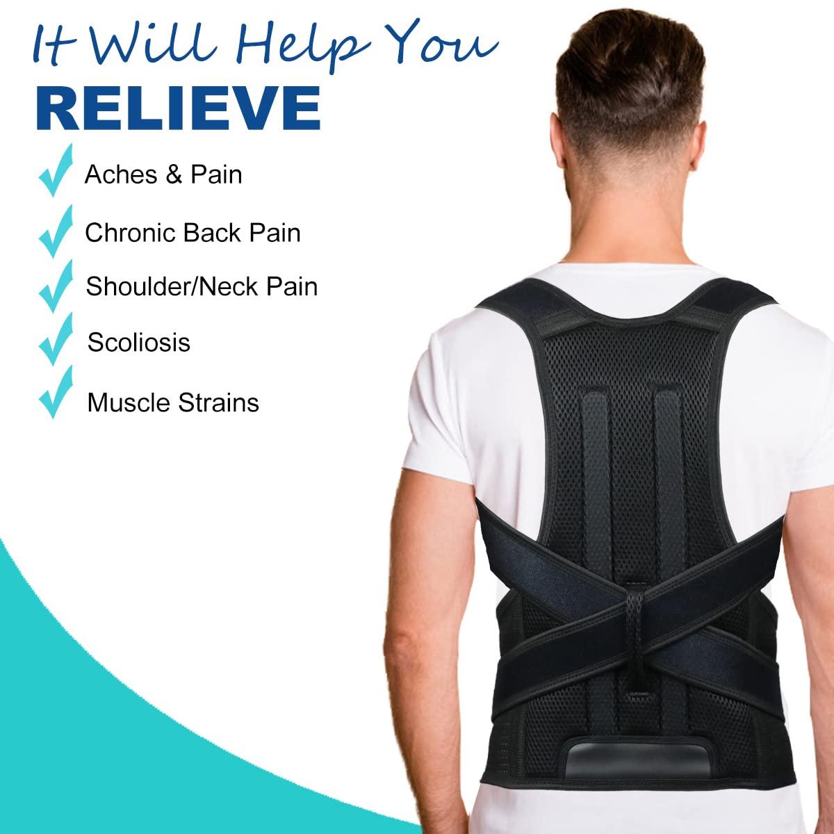 Body posture corrector belt, posture support brace, shoulder support relief  and back pain relief belt - for men and women