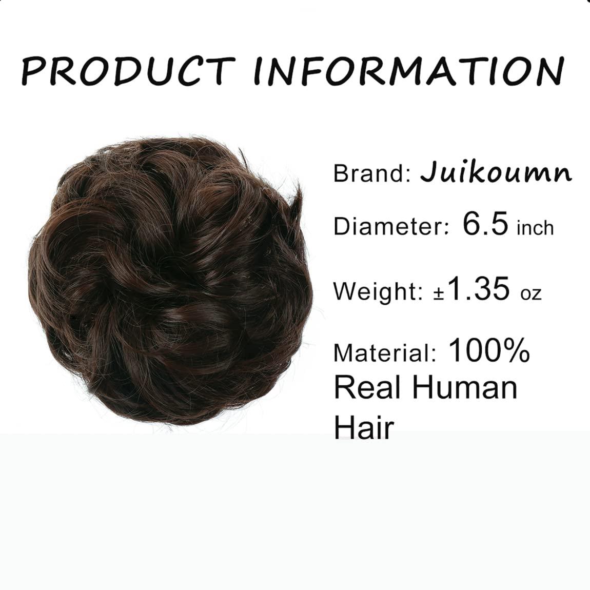 Juikoumn Messy Bun Hair Piece 100% Human Hair, Curly Hair Extensions Real H : Juikoumn 100% Messy Bun Hair Piece Human Hair, Curly