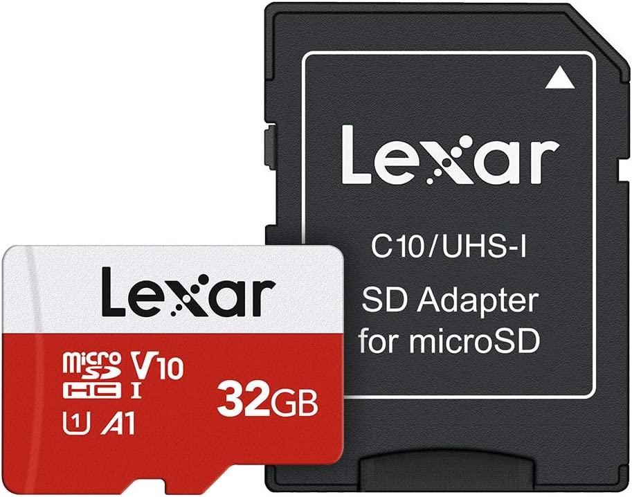 Lexar 32GB Micro SD Card, microSDHC UHS-I Flash Memory Card with Adapter -  Up to 100MB/s, U1, Class10, V10, A1, High Speed TF Card