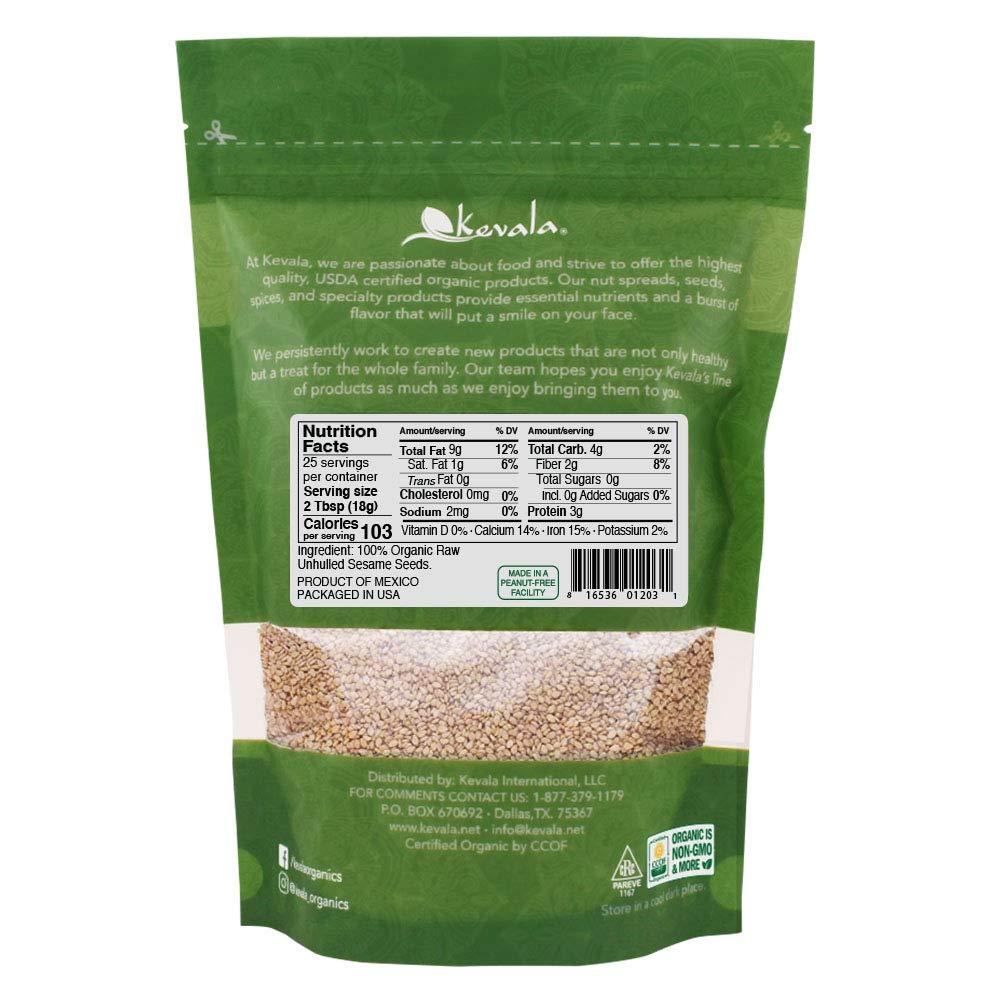 Kevala Organic Raw Sesame Seeds 1Lb