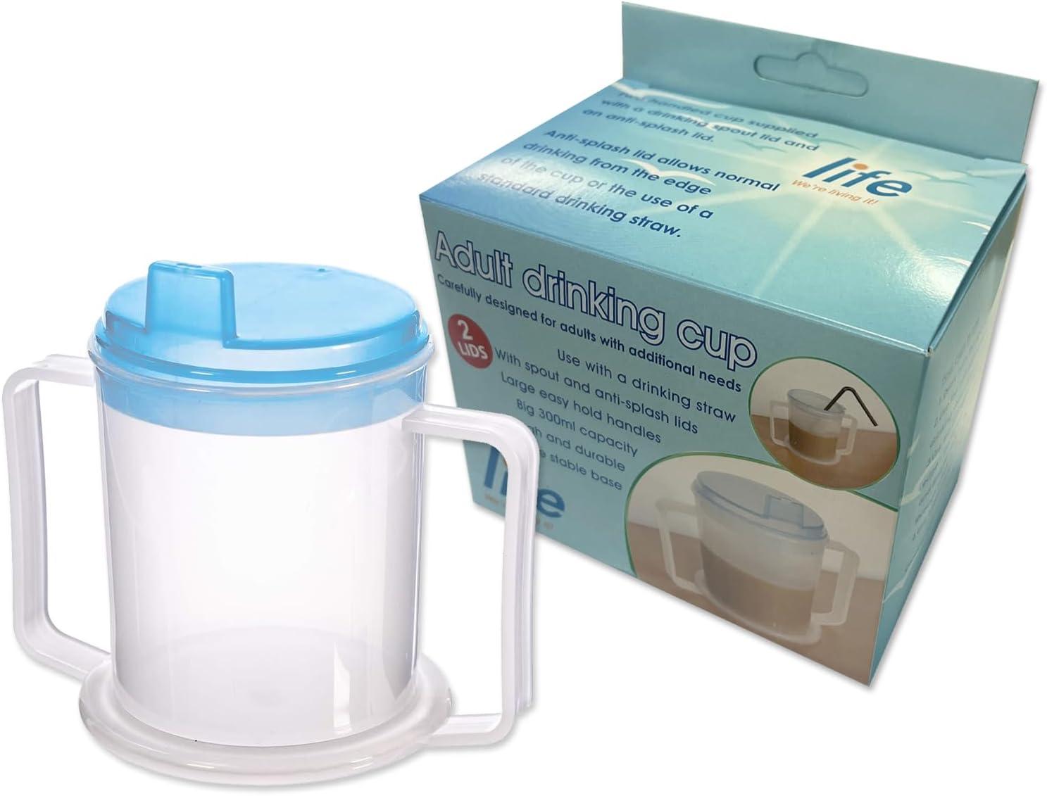 Life Healthcare Adult Drinking Cup for Elderly 300ml Non Spill Cups for Elderly Dishwasher Safe