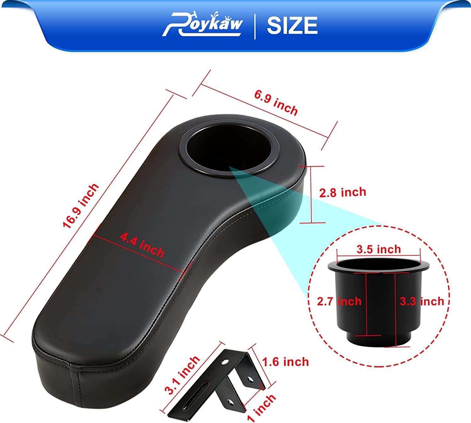 Roykaw Golf Cart Armrest with Cup Holder Upgrade Support Frame, No