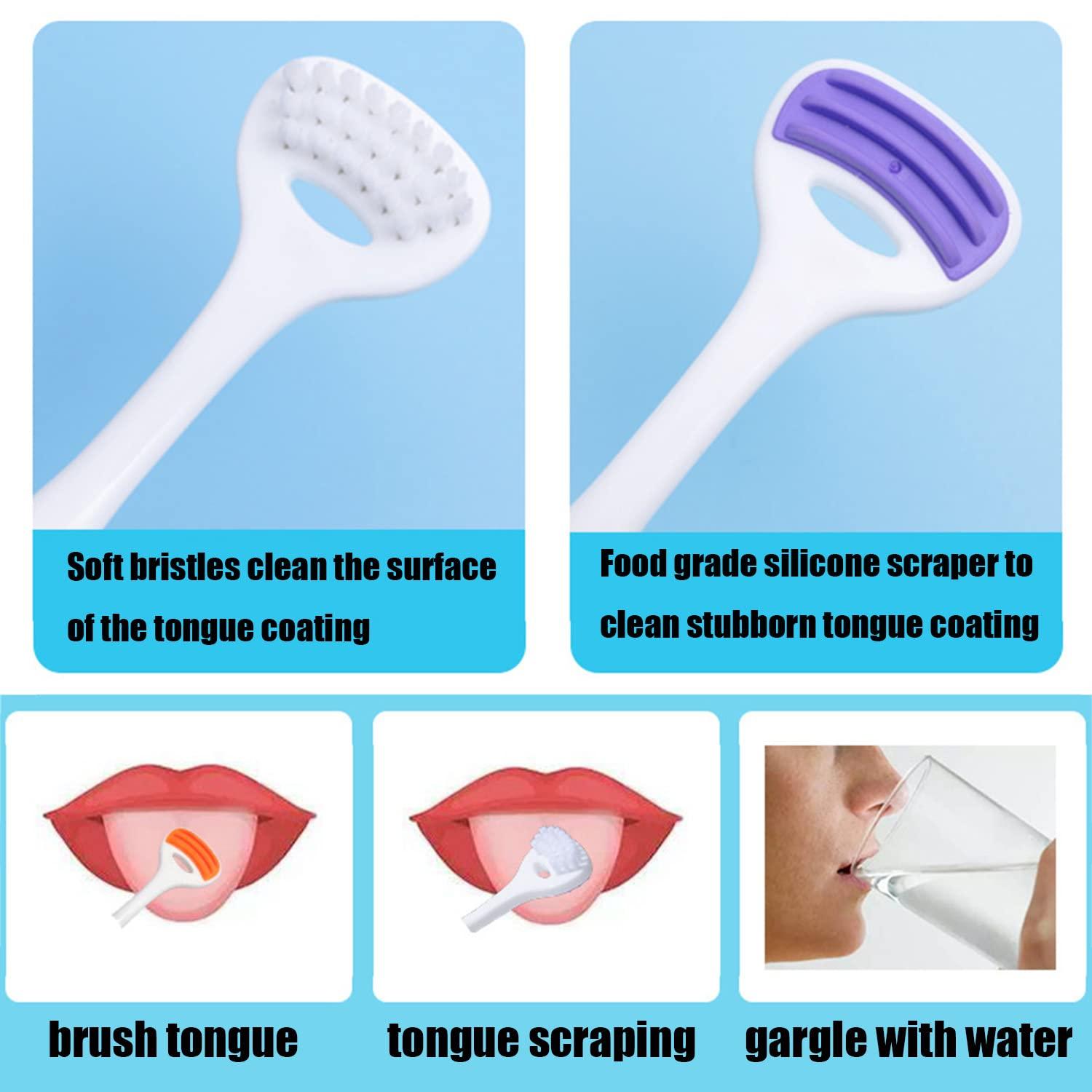  Tongue Brush, Tongue Scraper, Tongue Cleaner Helps Fight Bad  Breath, 4 Tongue Scrapers, 4 Pack (Blue&Green&Orange&Red) : Health &  Household