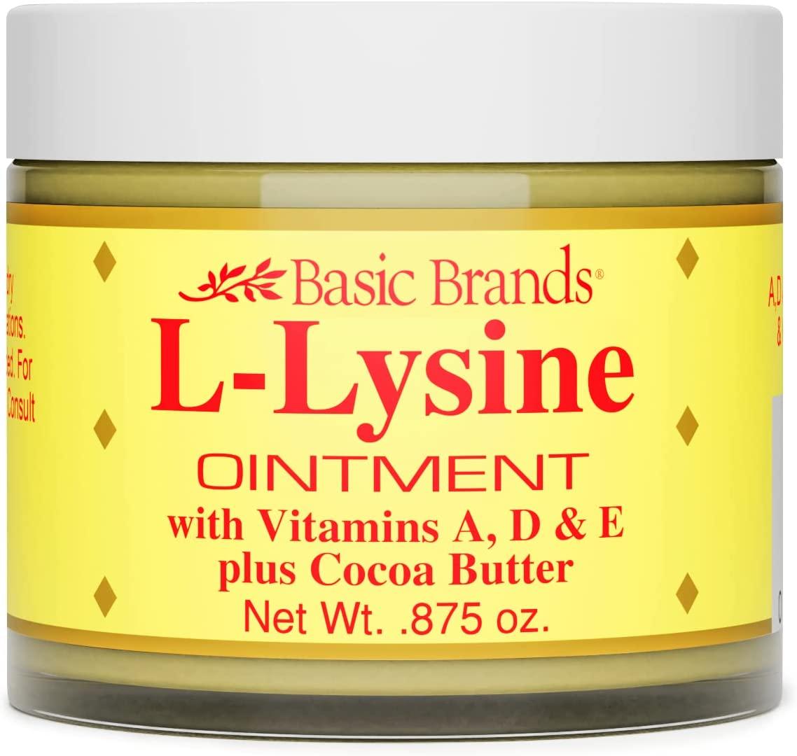 Basic Brands LLysine Ointment, Fever Blister Relief, Soothes Chapped