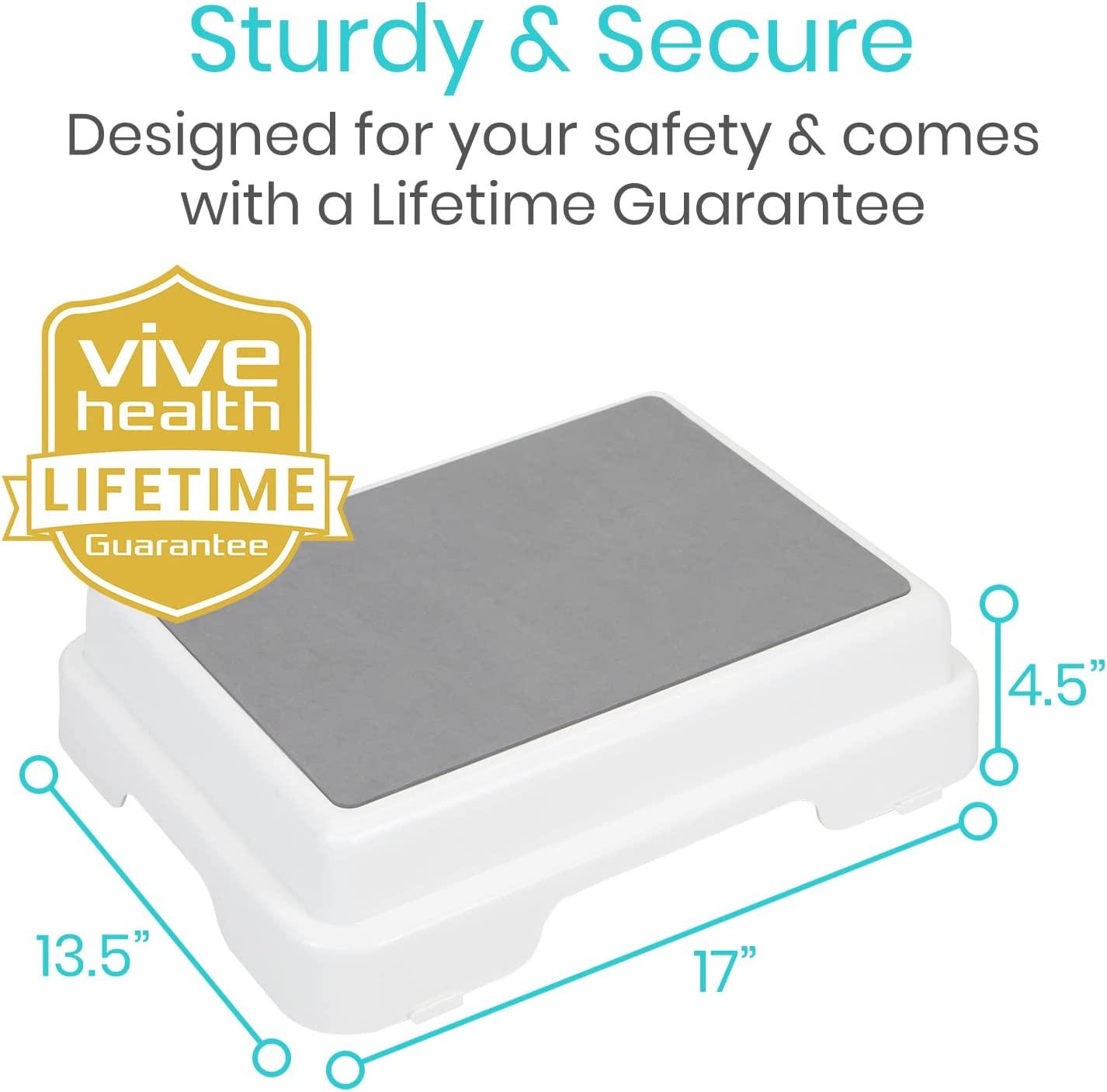 Vive Bath Shower Step Stool (4.5) Slip Resistant Stackable