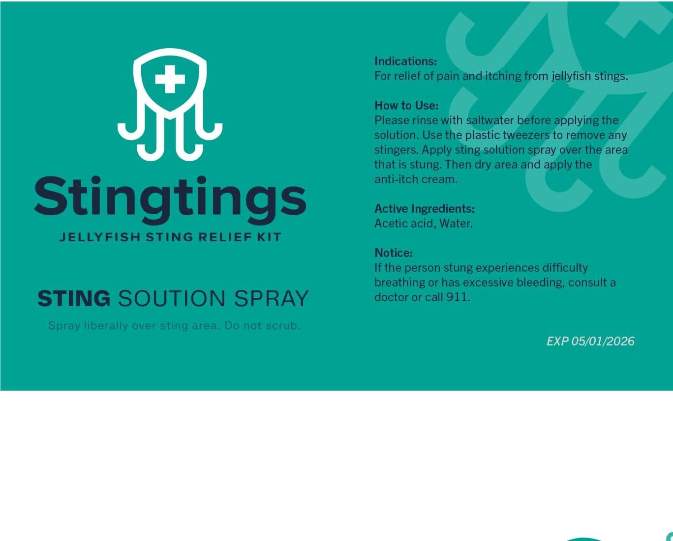 Jellyfish Sting Relief Kit Trusted Treatment for Jellyfish Stings Made in USA