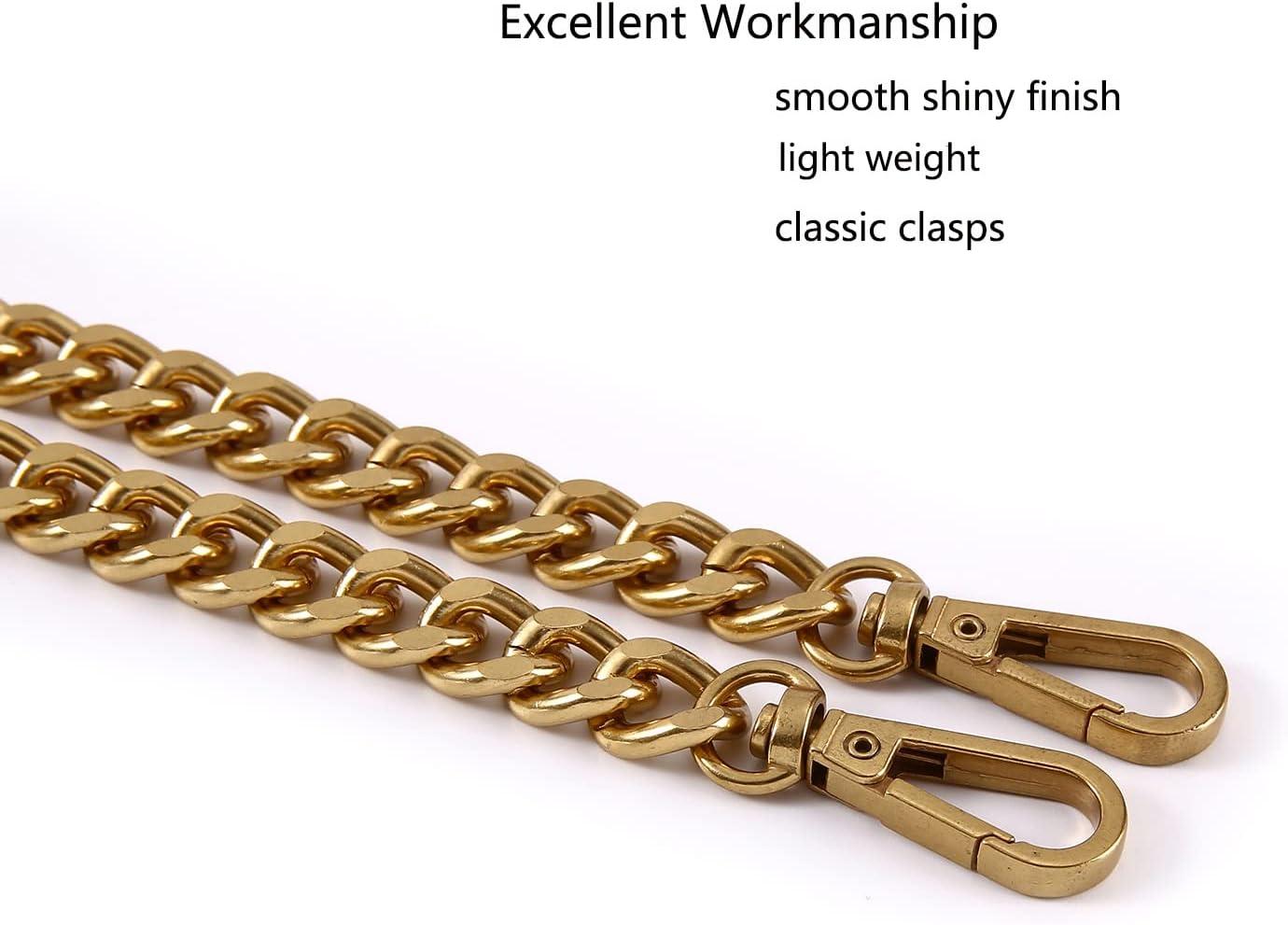 Xiazw 47 Light Metal Crossbody Purse Chain Straps Replacement for Bag Handbag Antique Gold