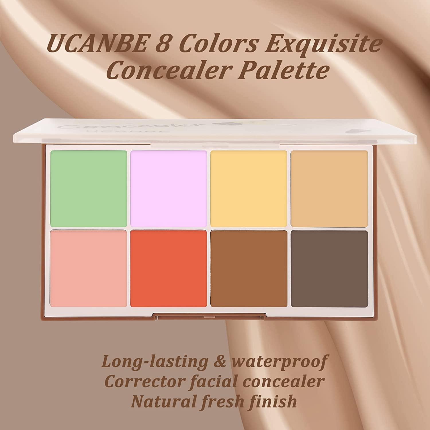 Stor mængde Panter ingeniørarbejde UCANBE Face Concealer Contour Cream Makeup Palette - 8 Colors Exquisite  Facial Camouflage Contouring Corrector Pallet Full Coverage Make Up Kit (01)